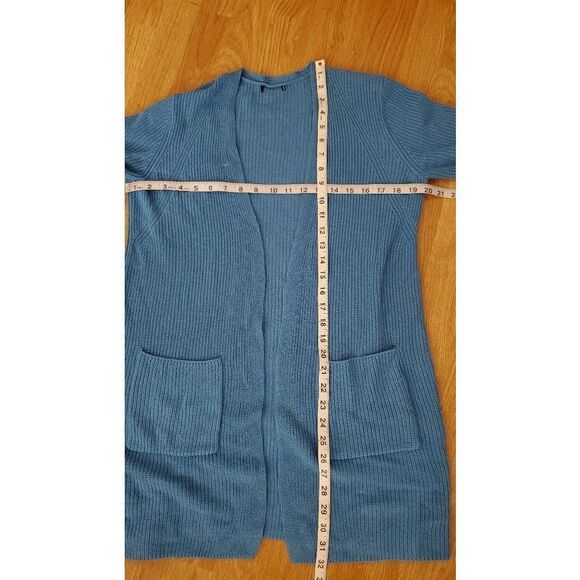 Halogen Long Ribbed Cardigan sz Small in Blue - Picture 6 of 8